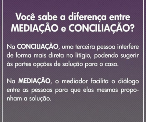 MEDIAÇÃO OU CONCILIAÇÃO?