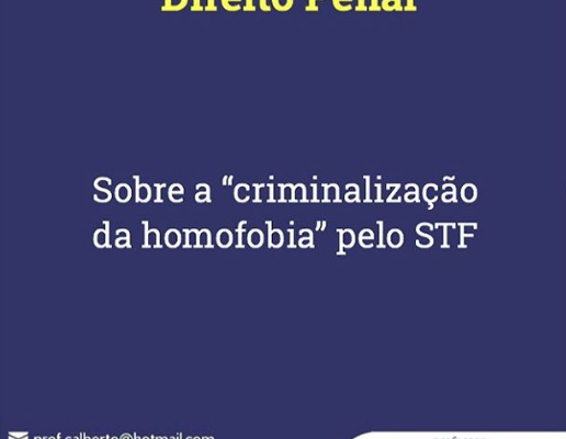 CRIMINALIZAÇÃO DA HOMOFOBIA